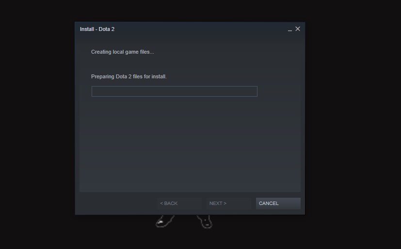 tunggu proses membuat local game files