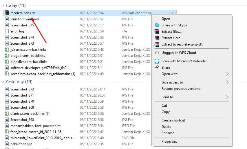 extract font windows 1