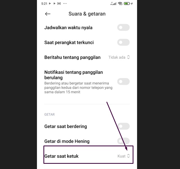getar saat ketuk