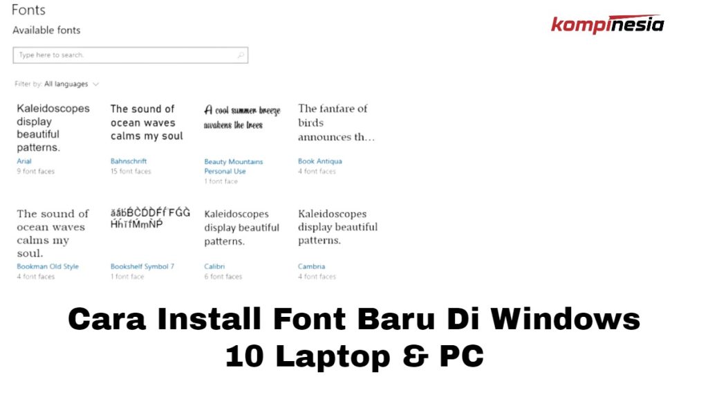 Cara Install Font Baru Di Windows 10 Laptop & PC Cara Install Font Baru Di Windows 10 Laptop & PC