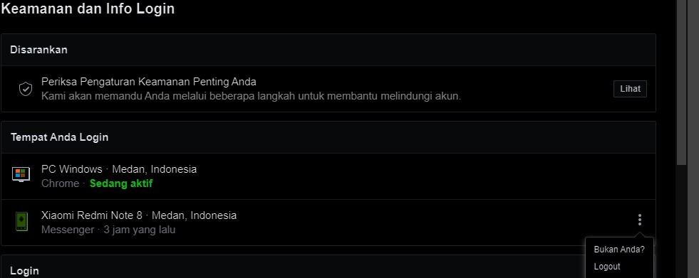 keamanan dan info login