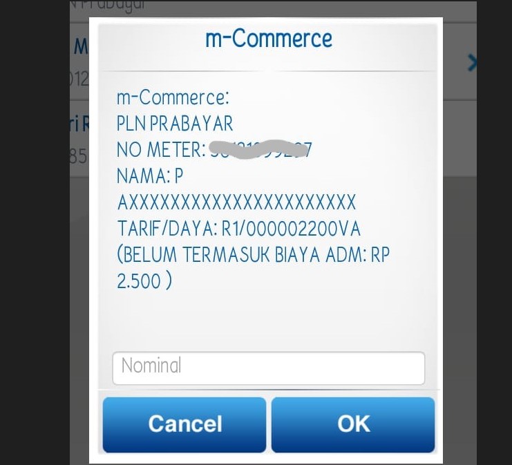 m commerce klik ok