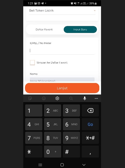 masukkan nomor meter 2022
