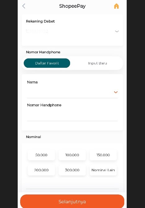 top up shopeepay bni