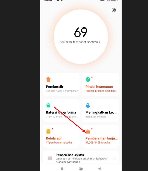 pembersihan lanjutan